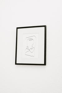Monty – Minimal Line Art in Black Frame with Ivory Mat (Micro Art Collection)