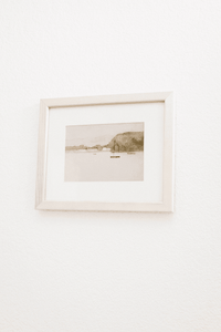 Kailani – Vintage Seascape Watercolor in Lightwood Frame (Micro Art Collection)