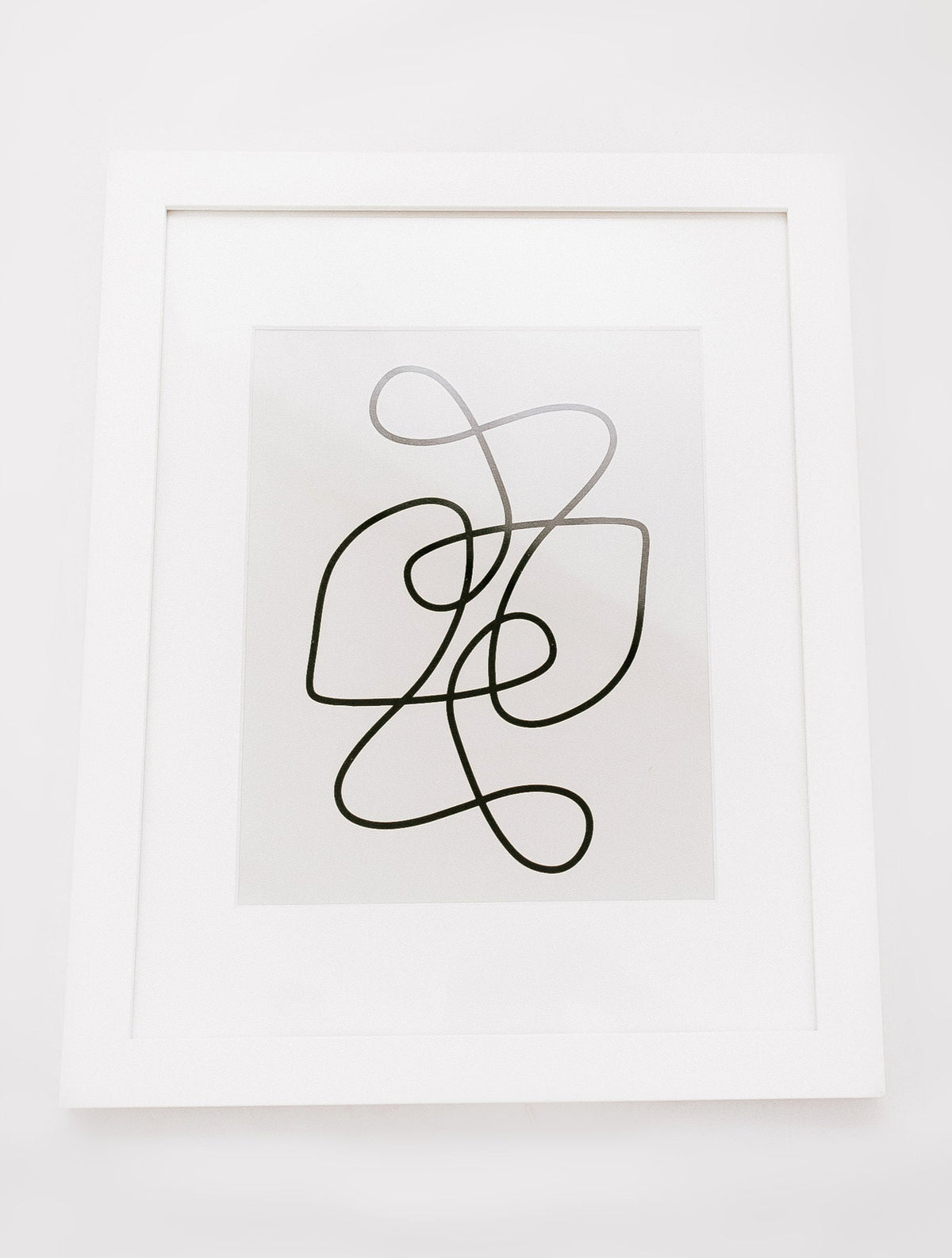 Zeke – Modern Line Drawing Wall Art in White Small Frame