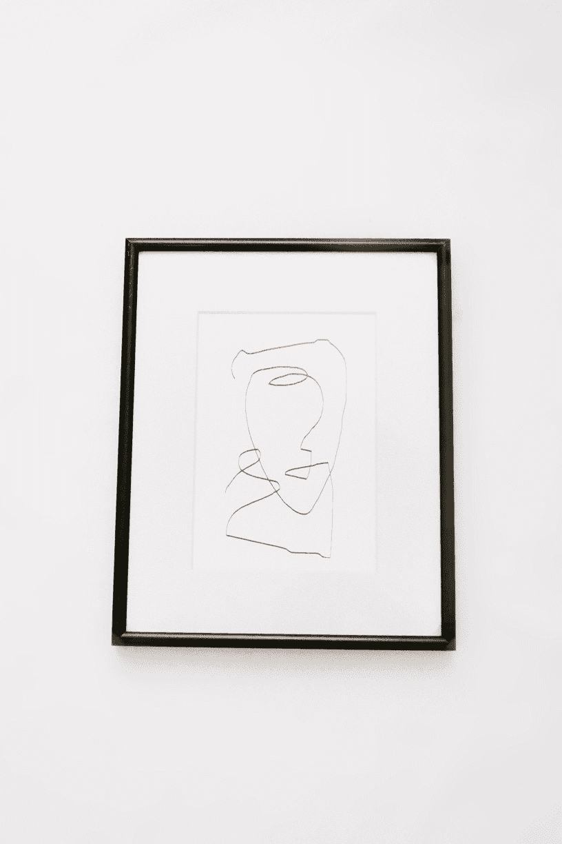Monty – Minimal Line Art in Black Frame with Ivory Mat (Micro Art Collection)