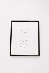 Monty – Minimal Line Art in Black Frame with Ivory Mat (Micro Art Collection)