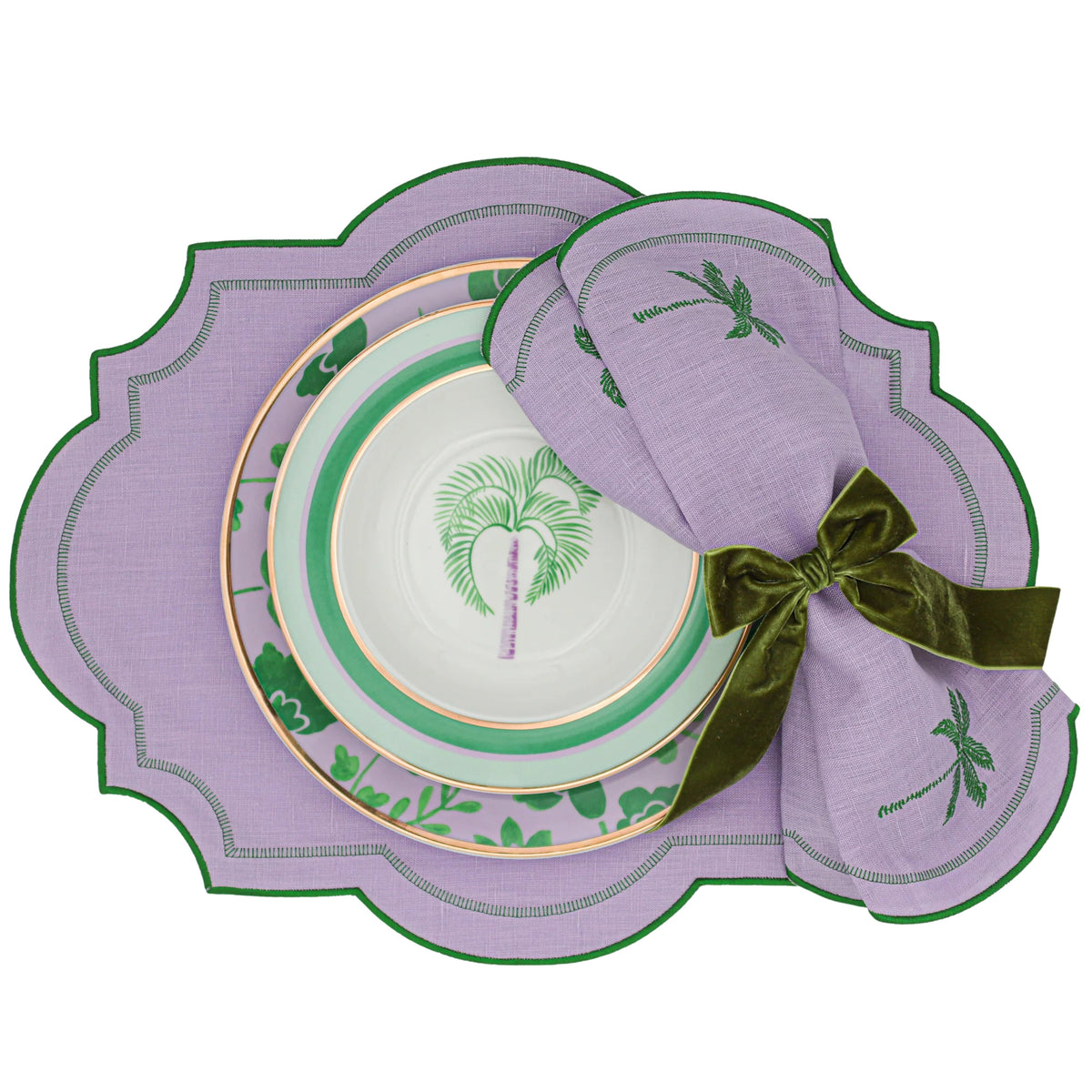 Large Forest Green Velvet Napkin Bow Tie - Set of 6