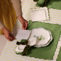 Large Forest Green Velvet Napkin Bow Tie - Set of 6