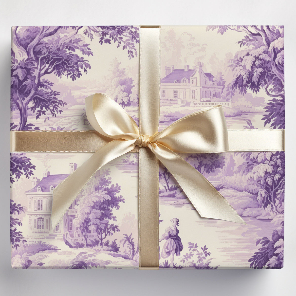 Lavender Toile Gift Wrap (Sold as Set w/ Gift Tags or Sold Separately)