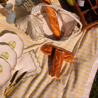 Buttercream Yellow Stripe Tablecloth (various sizes)