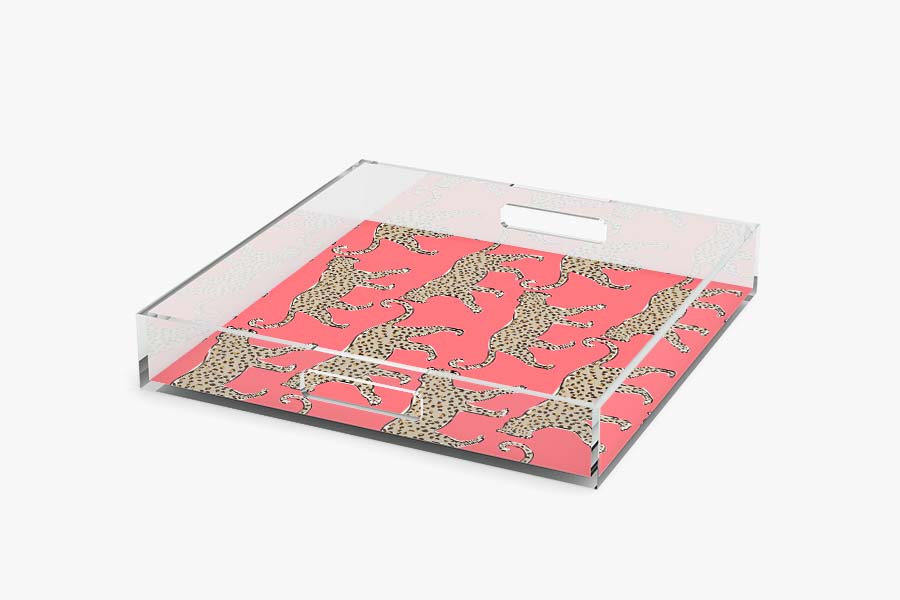 Acrylic Tray with Leopard Insert