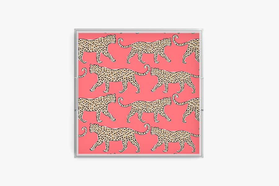 Acrylic Tray with Leopard Insert