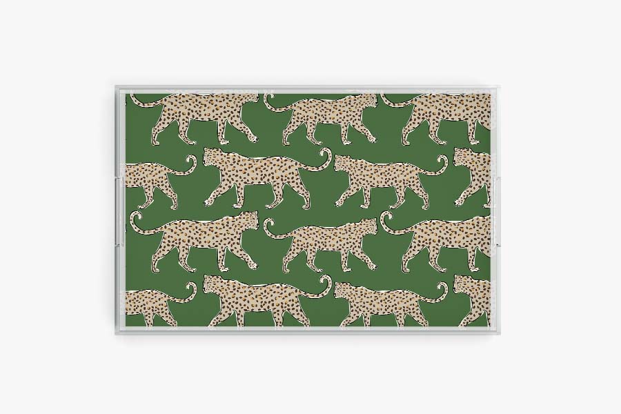 Acrylic Tray with Leopard Insert