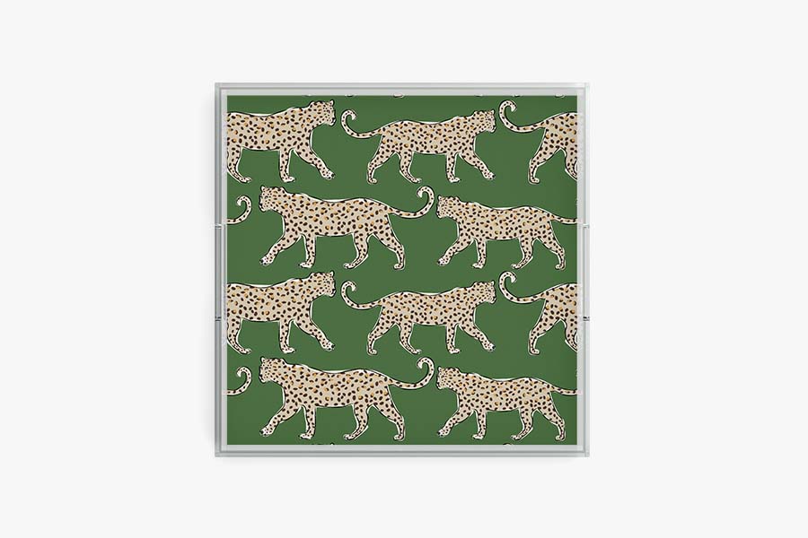 Acrylic Tray with Leopard Insert