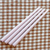 24 Extra Tall Lilac Hush Taper Candle - 6 Packs of 4