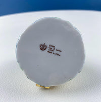Vintage Lefton Porcelain Miniature Box – Lion & Cub Brass Trinket Box