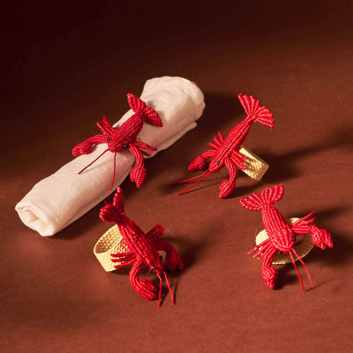 Lobster Handwoven Iraca Napkin Ring