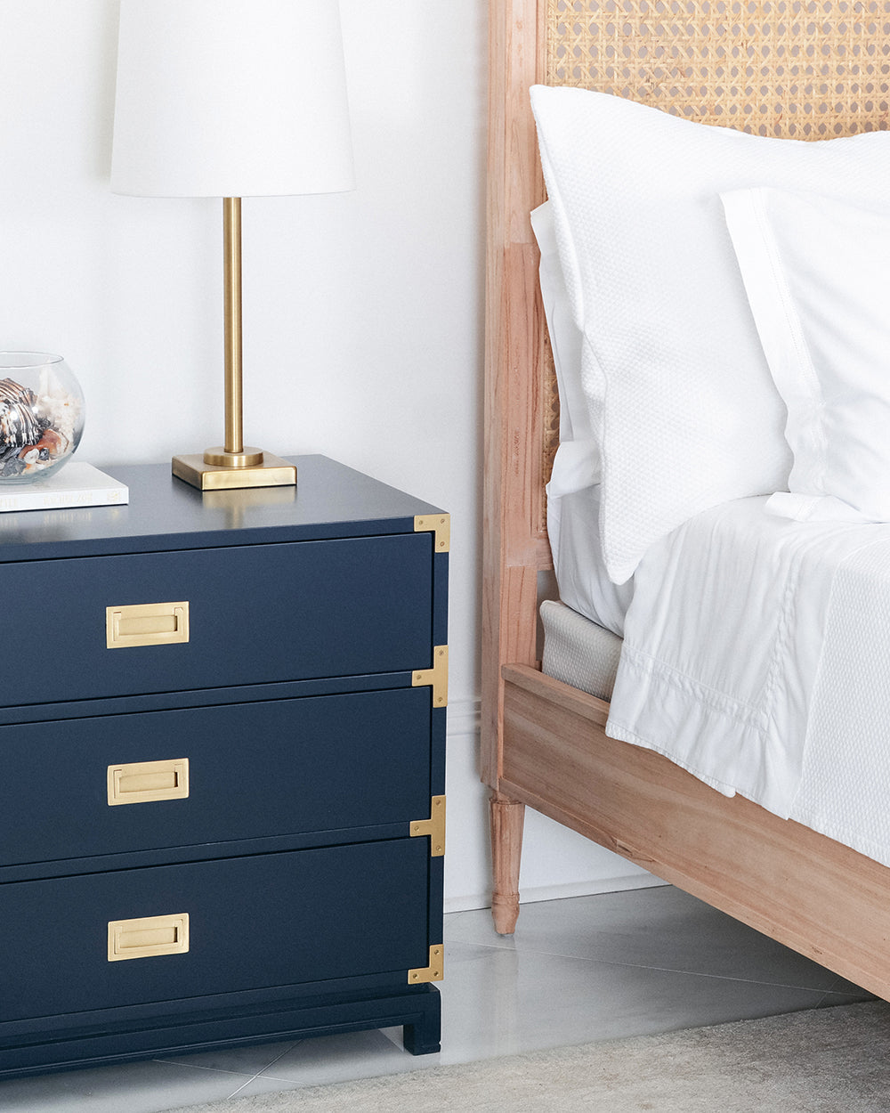 Small Carlyle Campaign Nightstand - Navy