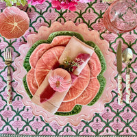 Elysian Pink Round Faux Leather Placemat