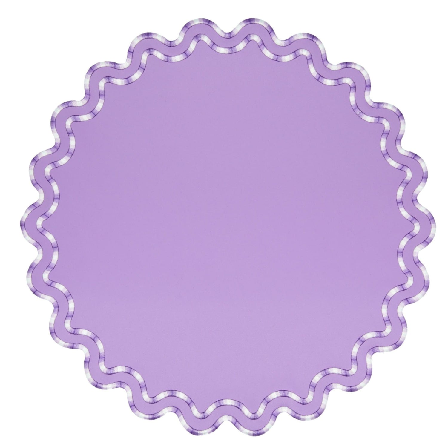 Purple Round Faux Leather Placemat