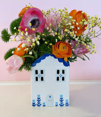 Tulip Fever Scalloped House Vase/Container (3 Colors)