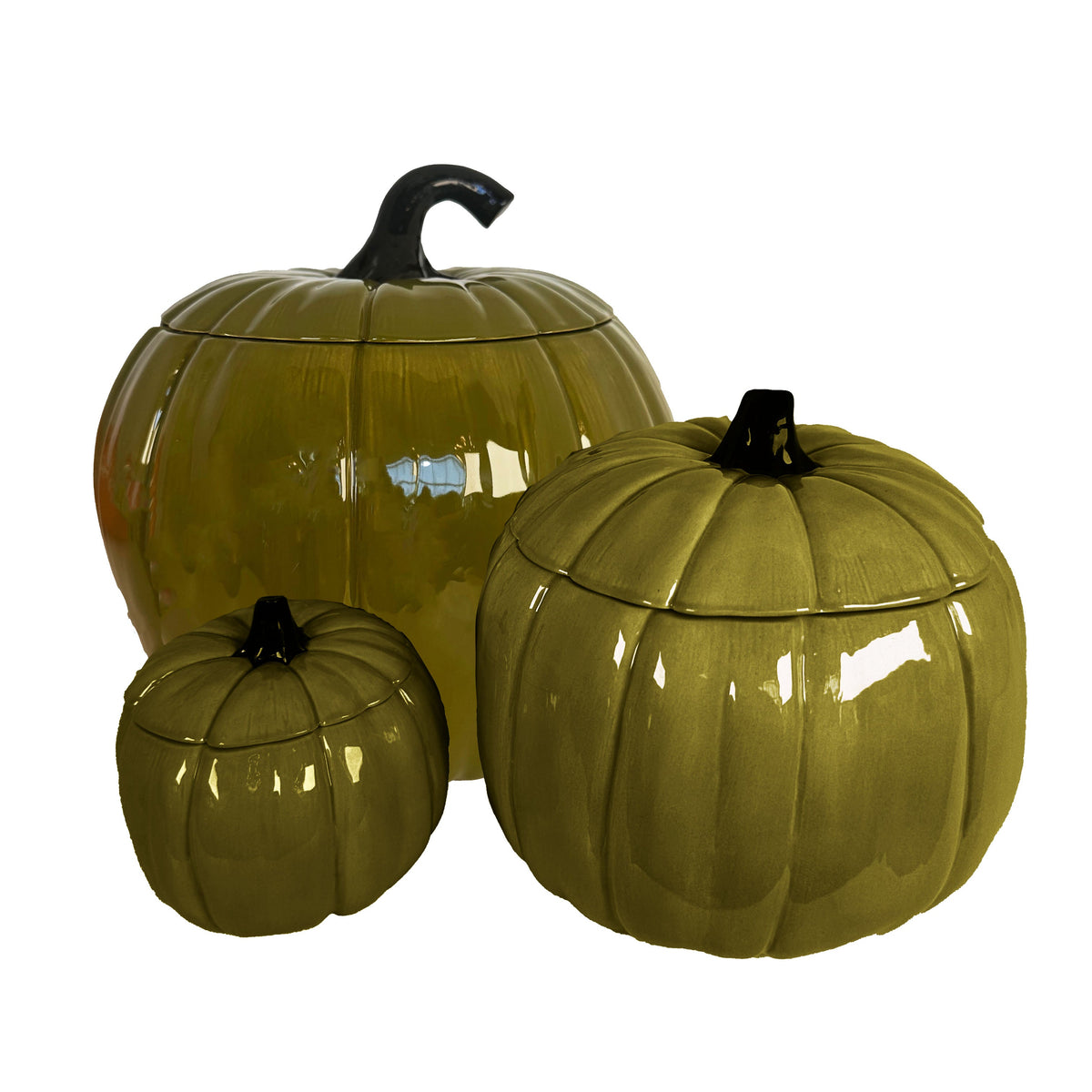 Solid Martini Green Pumpkin Jars (Various Sizes)