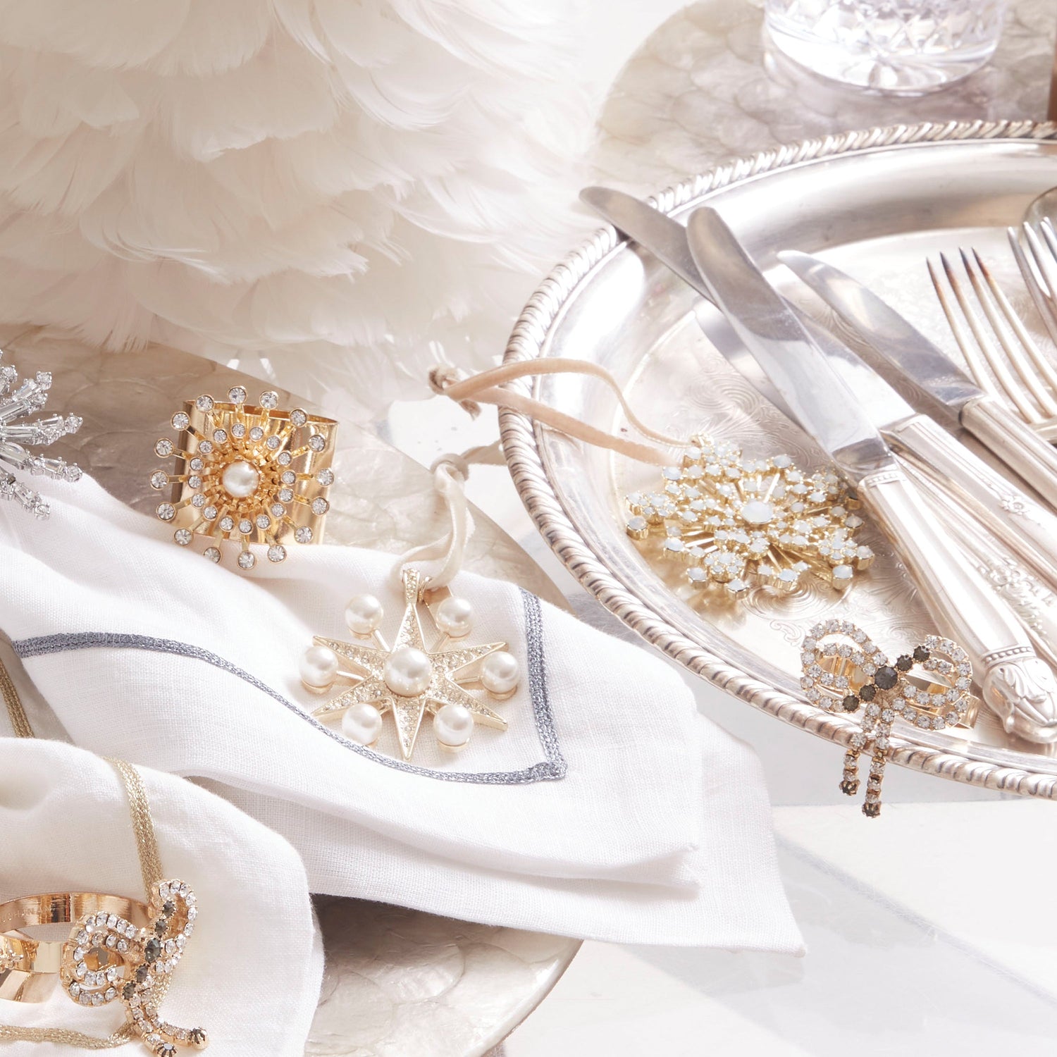 Pearl Star Napkin Rings – Set of 2