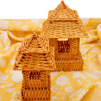 Natural Rattan Pagoda Set - Pair of Large