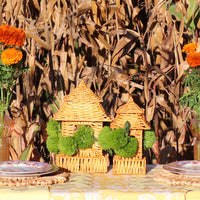 Natural Rattan Pagoda Set - Pair of Large