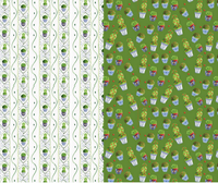 Reversible Green Topiary and Green Boxwood Gift Wrap