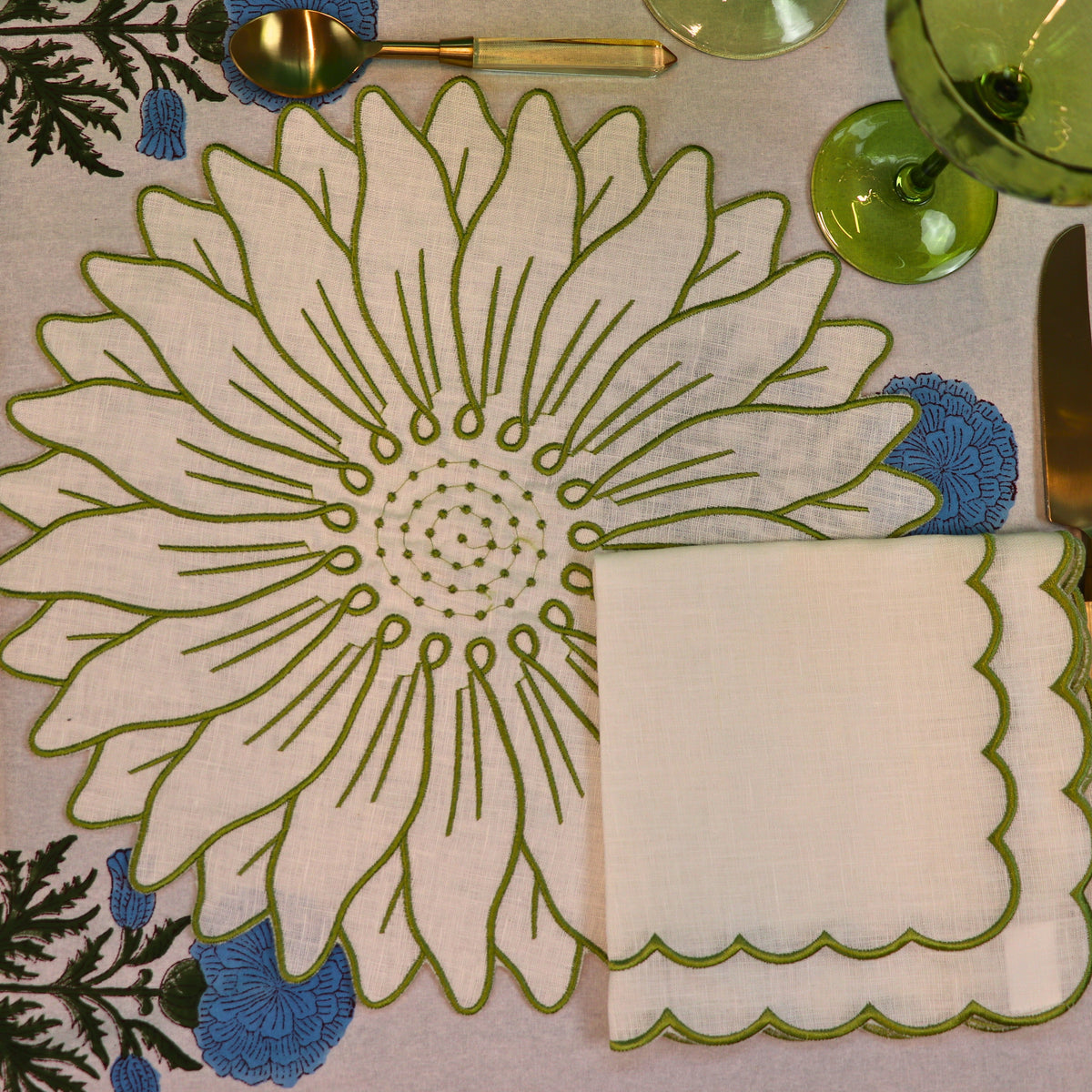 Olive Bloom Placemat - Set of 4