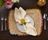 Lemon Napkin Ring – 3.5” Handwoven Iraca Palm