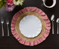 Handwoven Raffia Ruffle Placemat