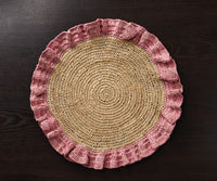 Handwoven Raffia Ruffle Placemat