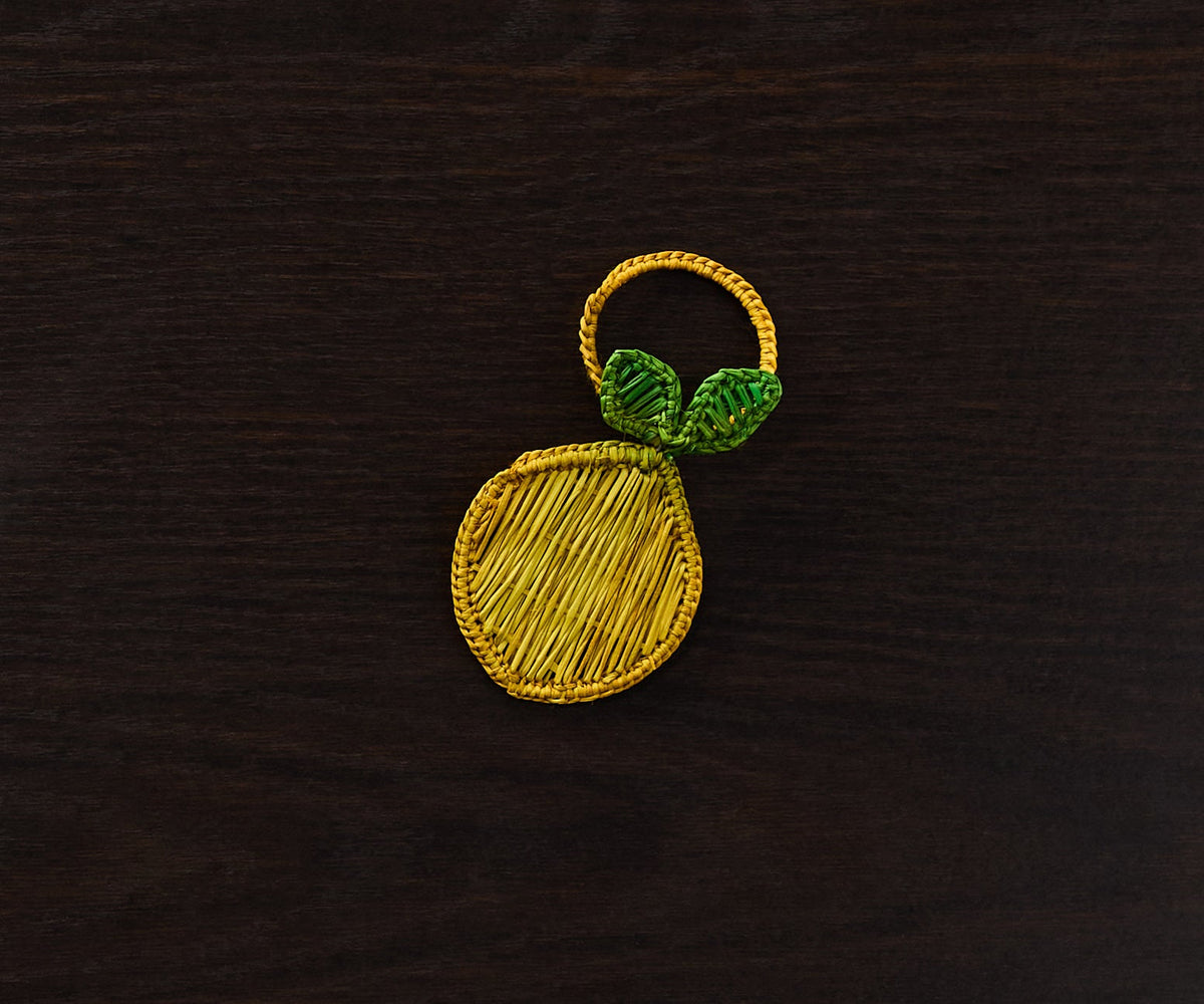 Lemon Napkin Ring – 3.5” Handwoven Iraca Palm