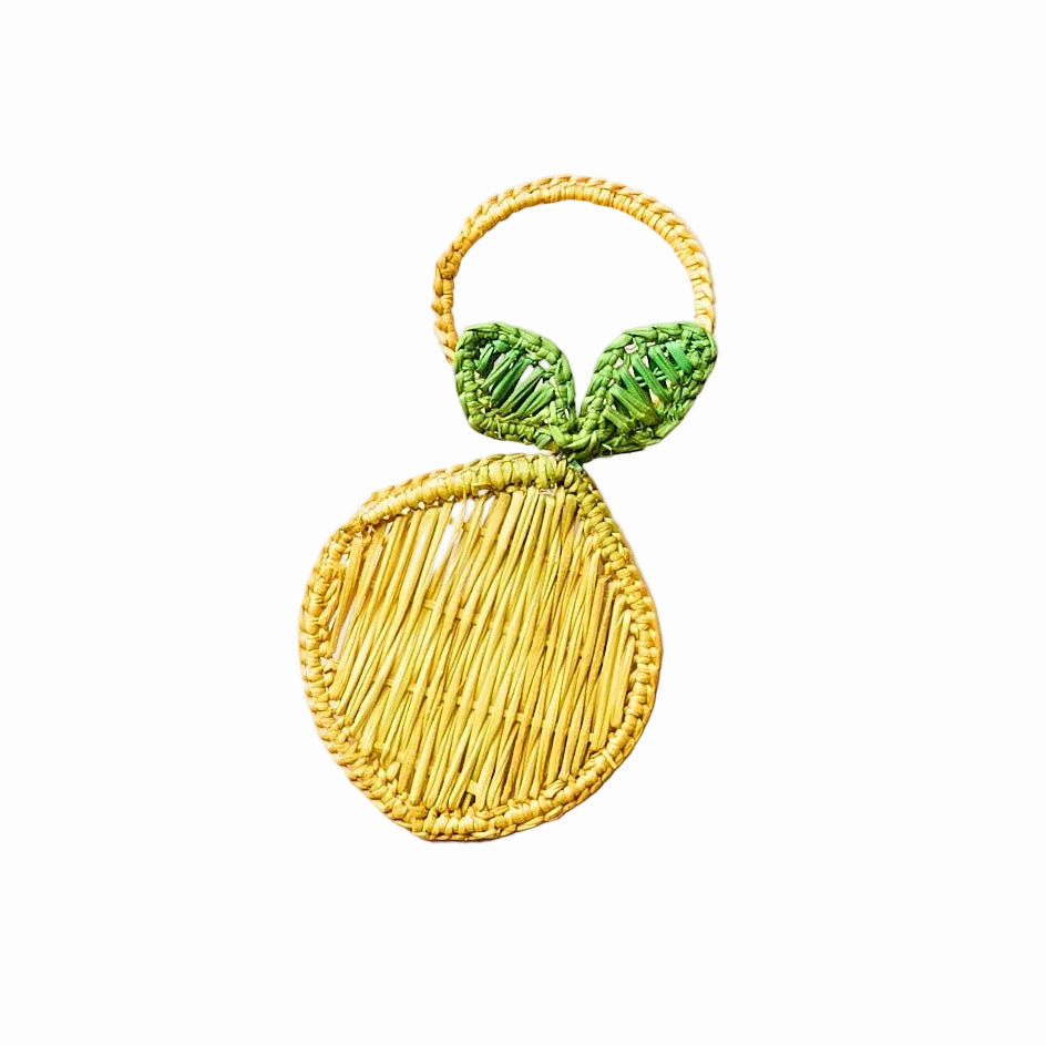 Lemon Napkin Ring – 3.5” Handwoven Iraca Palm