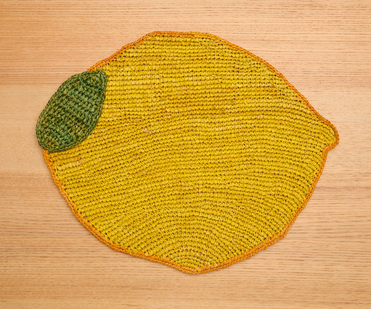 Handwoven Lemon Placemat – Raffia