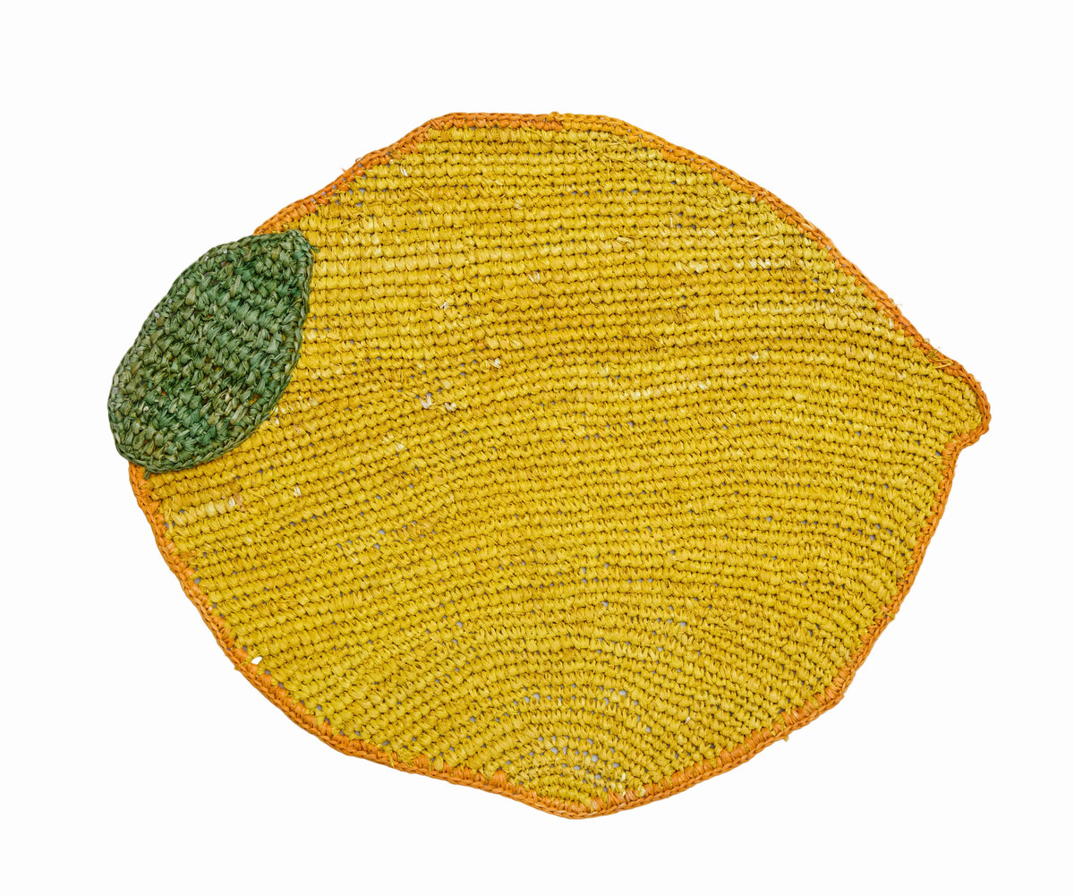 Handwoven Lemon Placemat – Raffia