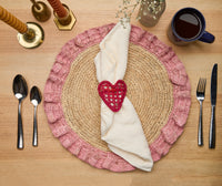 Handwoven Raffia Ruffle Placemat