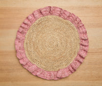 Handwoven Raffia Ruffle Placemat