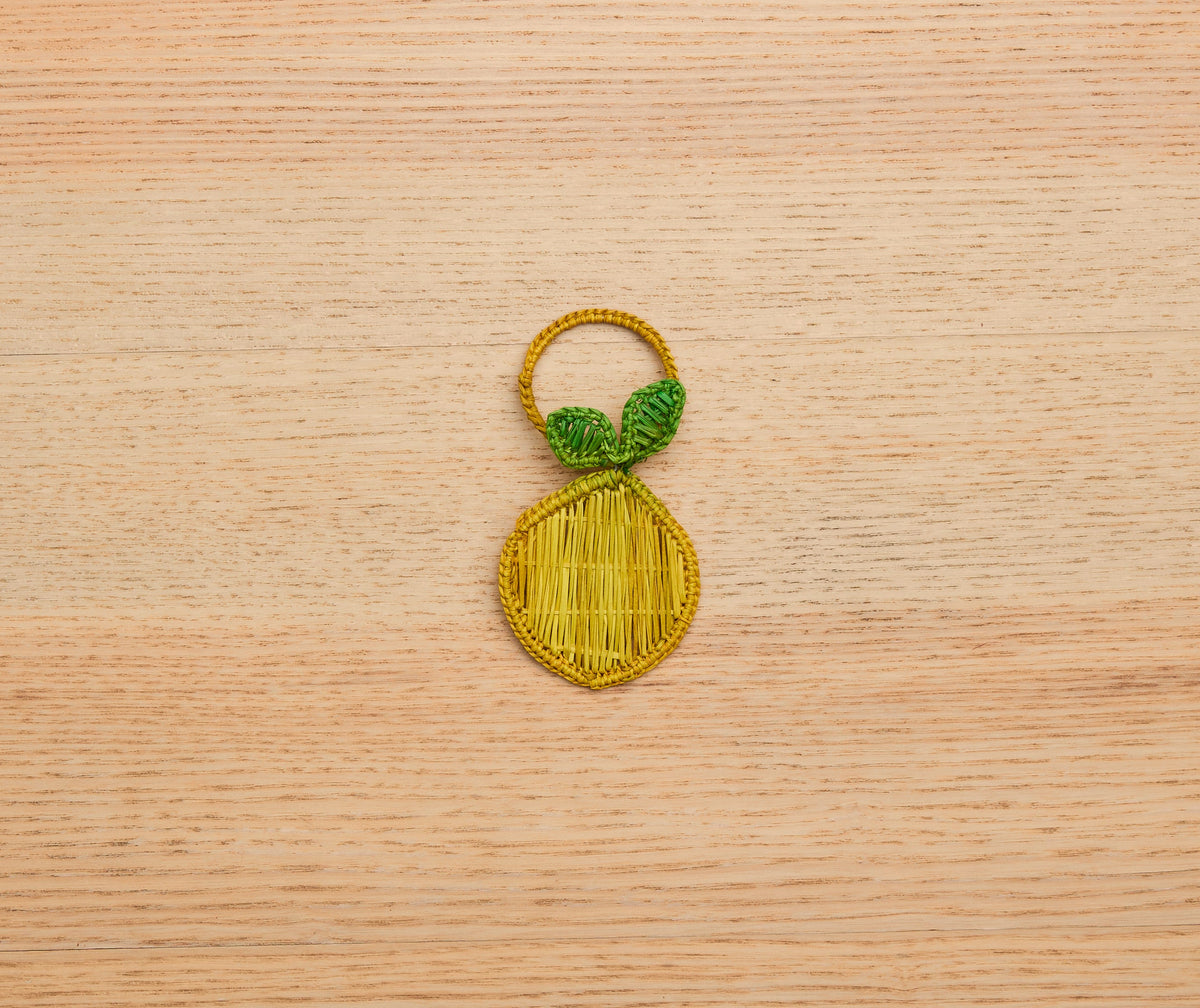 Lemon Napkin Ring – 3.5” Handwoven Iraca Palm