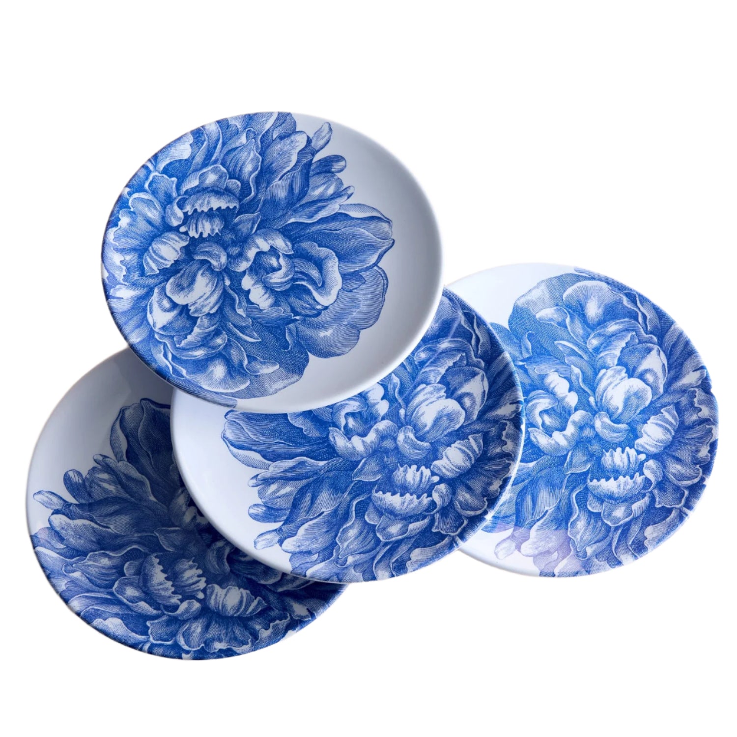 Peony Melamine Dinner Plates, Set of 4
