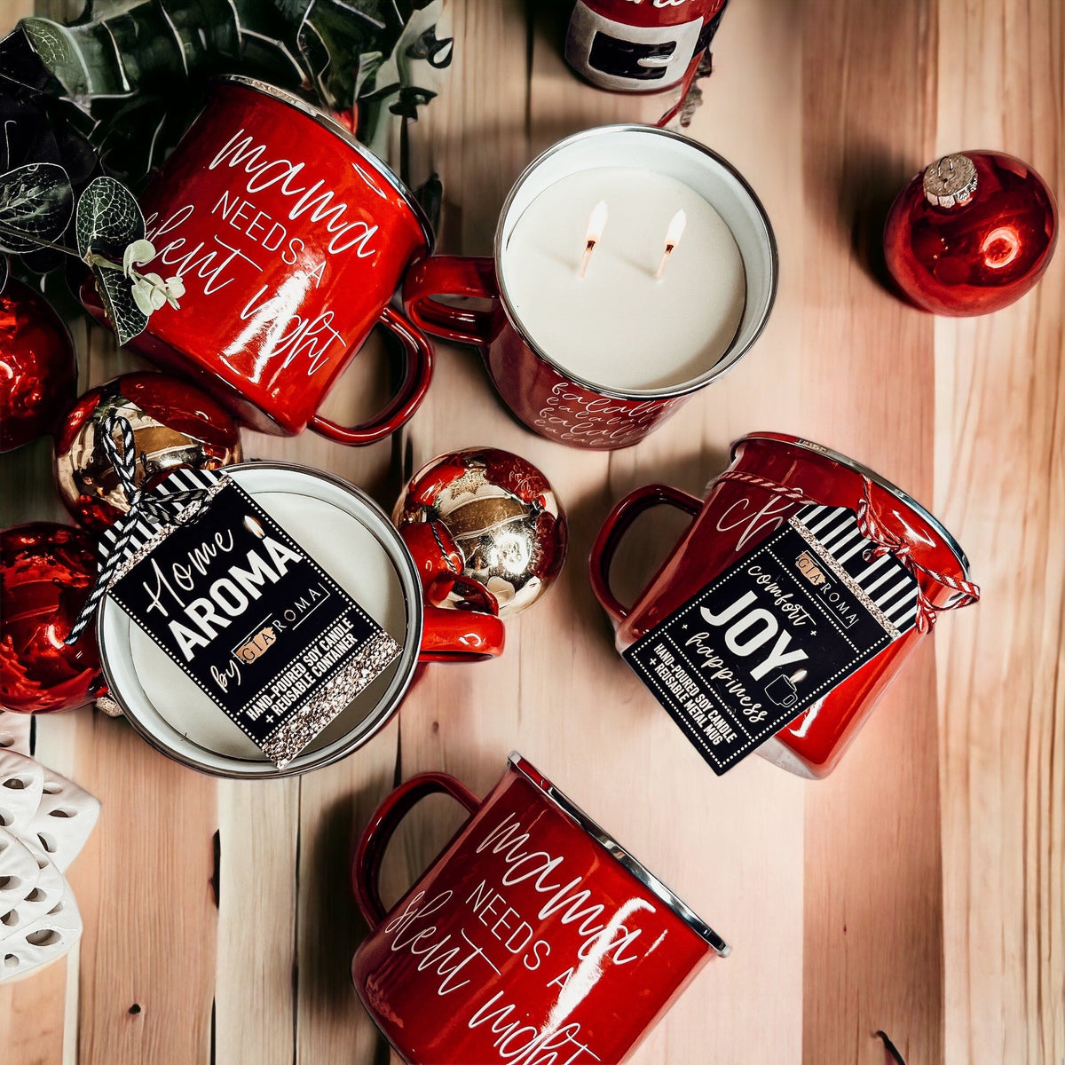 16oz Holiday Candle Mug (Various Scents and Phrases)
