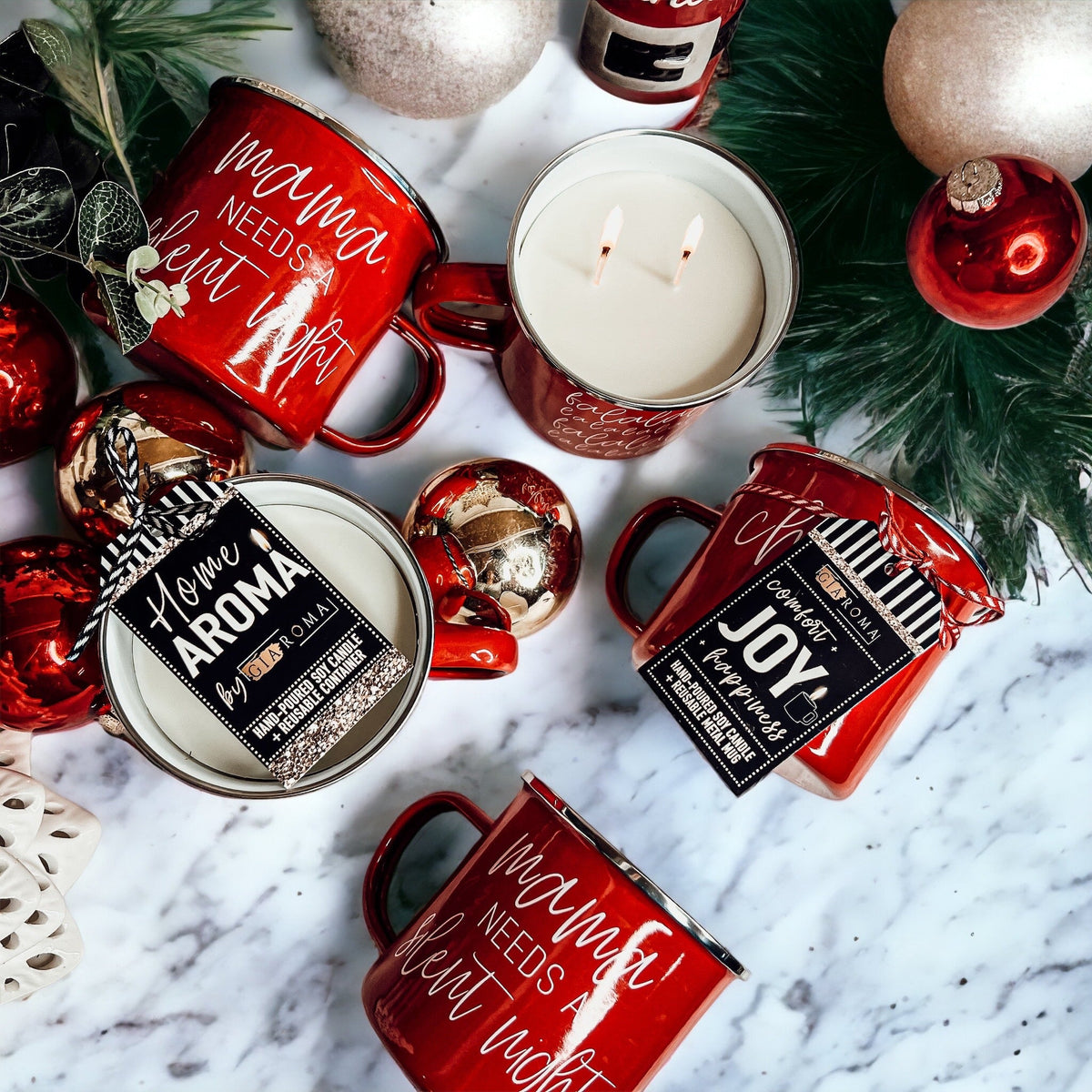 16oz Holiday Candle Mug (Various Scents and Phrases)