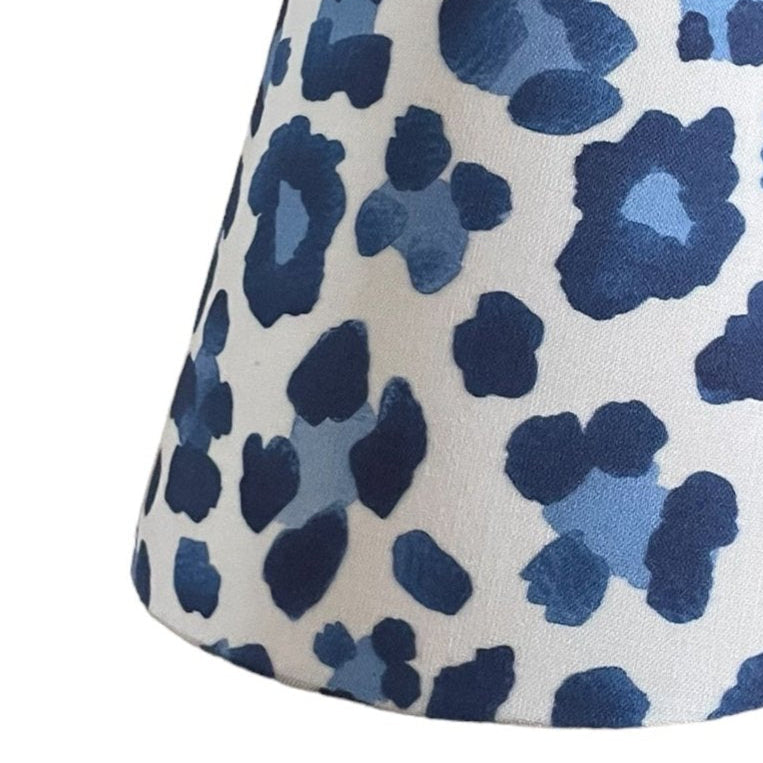 Blue Sconce Shade in Leopard Print