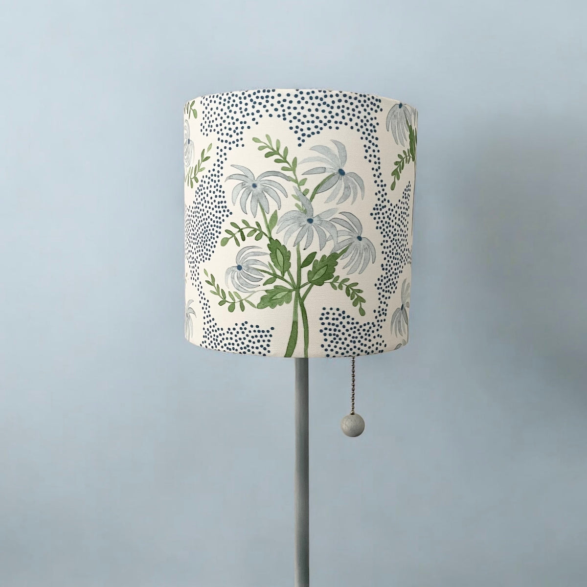 Blue Floral Lampshade in Pearl's Bouquet (Various Sizes)