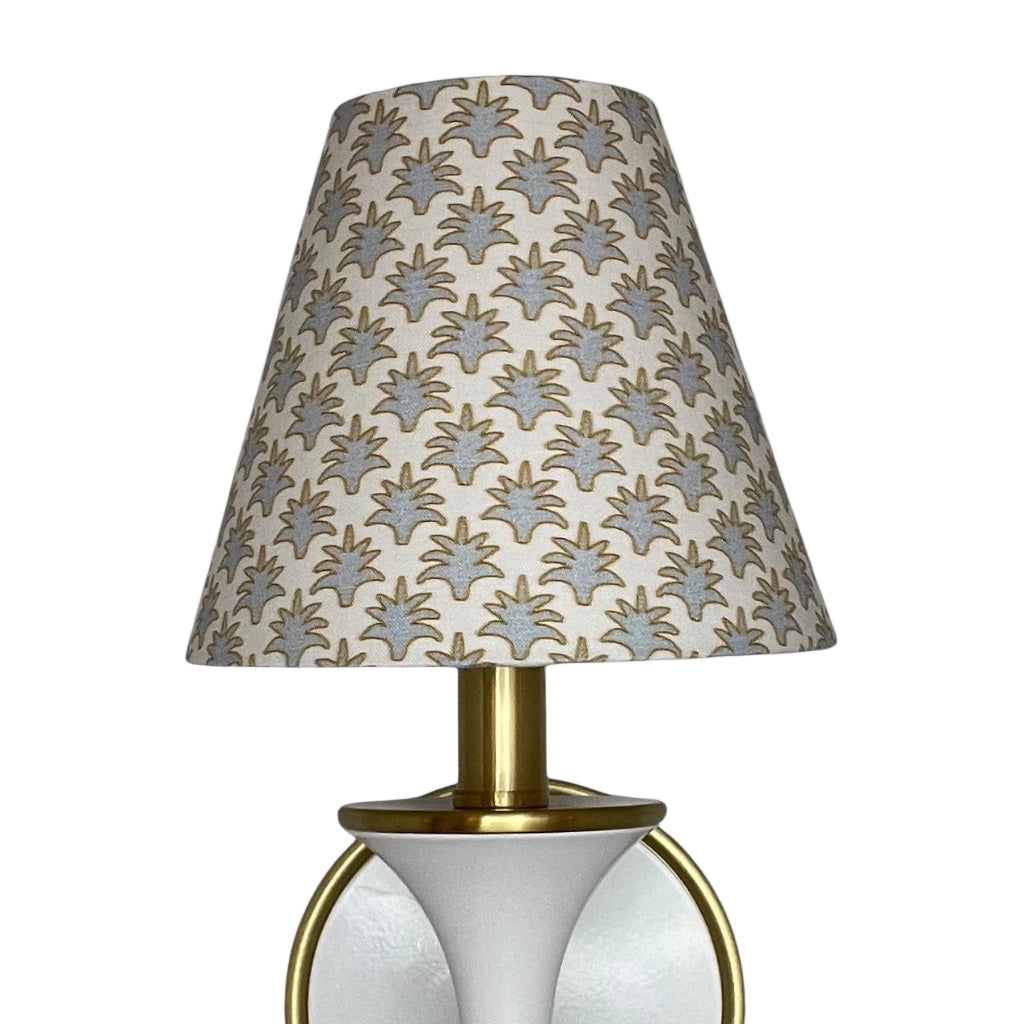 Blue and Beige Sconce Shade in Whitney