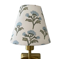 Blue Floral Sconce Shade in Sprig