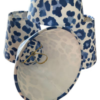 Blue Sconce Shade in Leopard Print