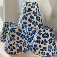 Blue Sconce Shade in Leopard Print