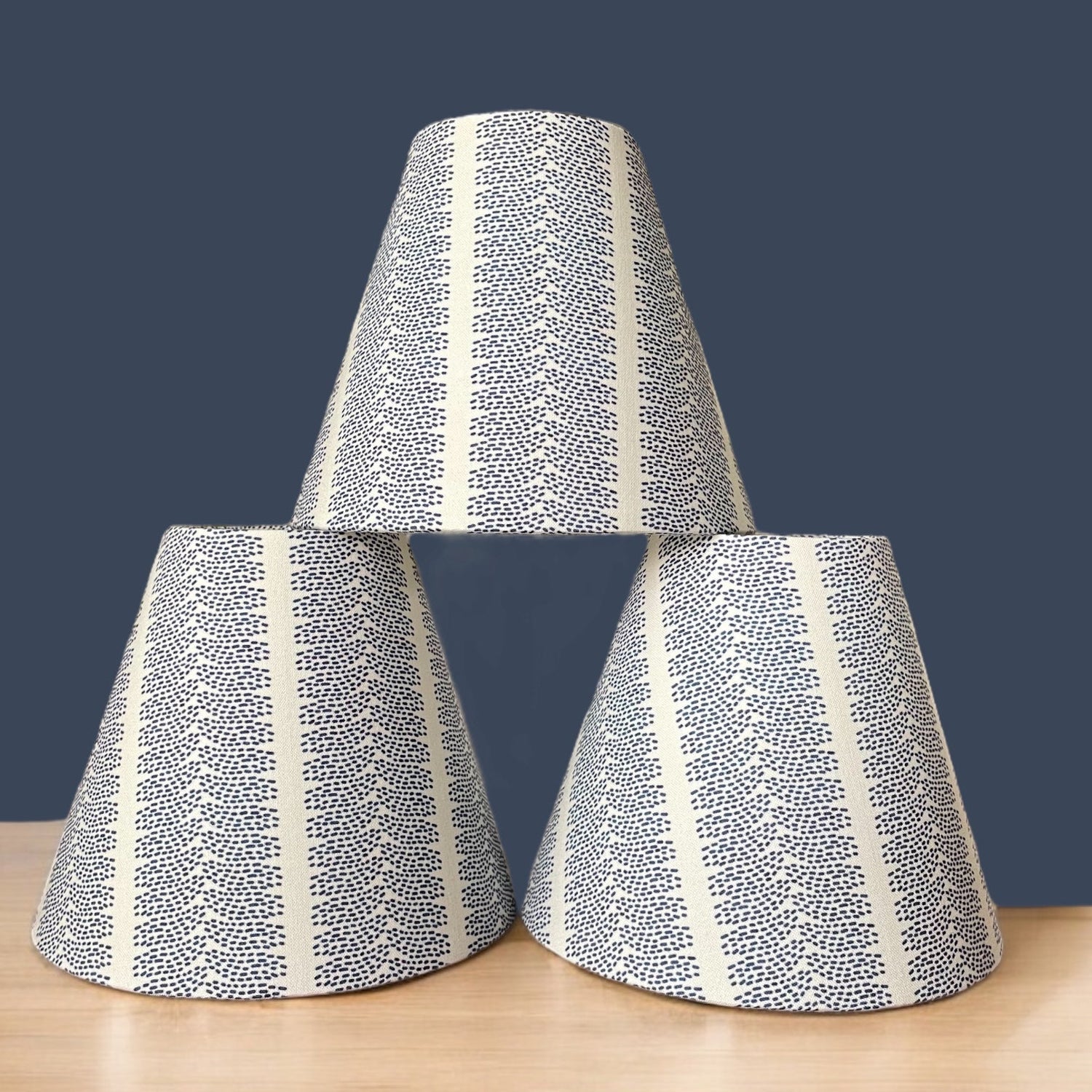 Blue Striped Sconce Shade in Dottie