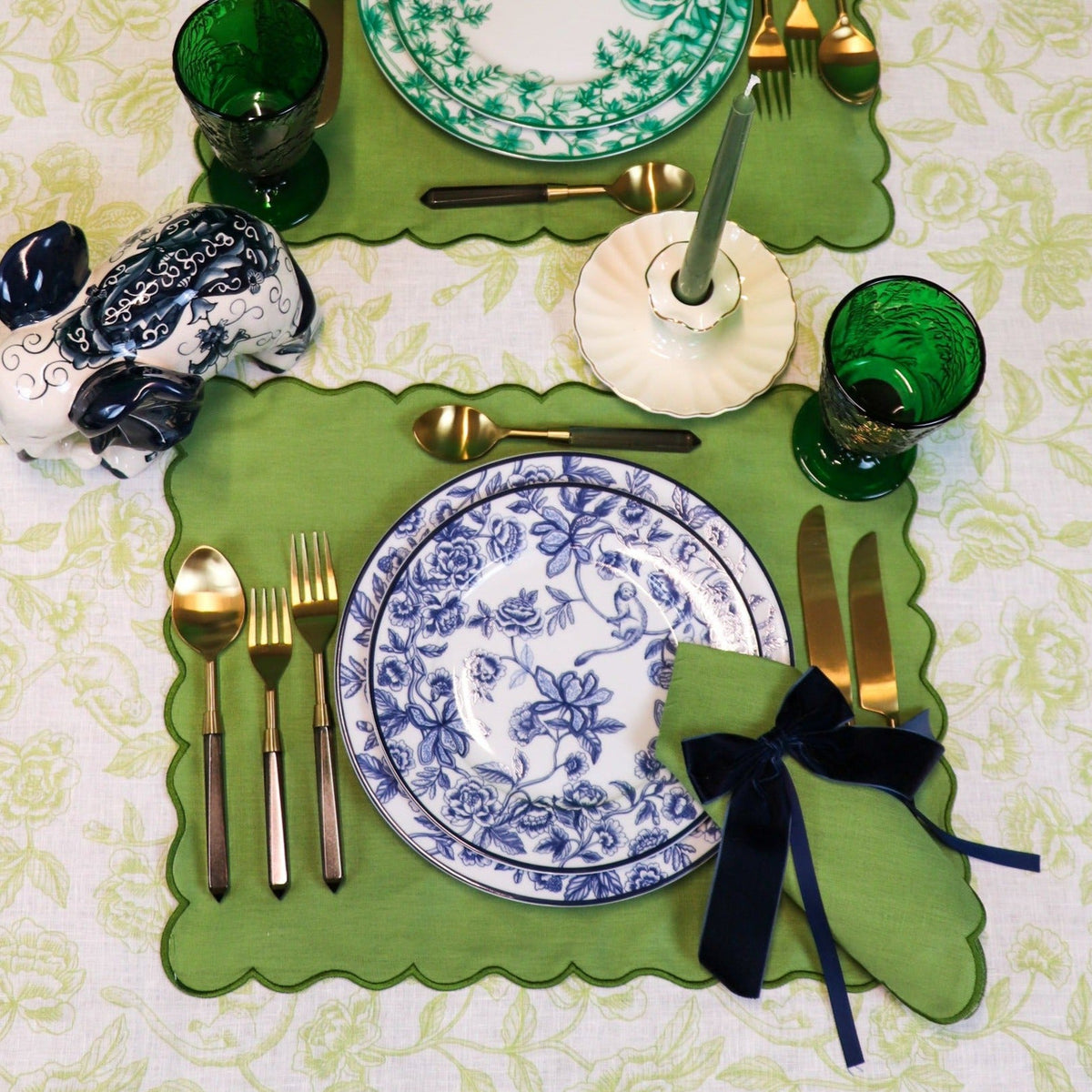 24 Extra Tall Pine Green Taper Candle - 6 Packs of 4