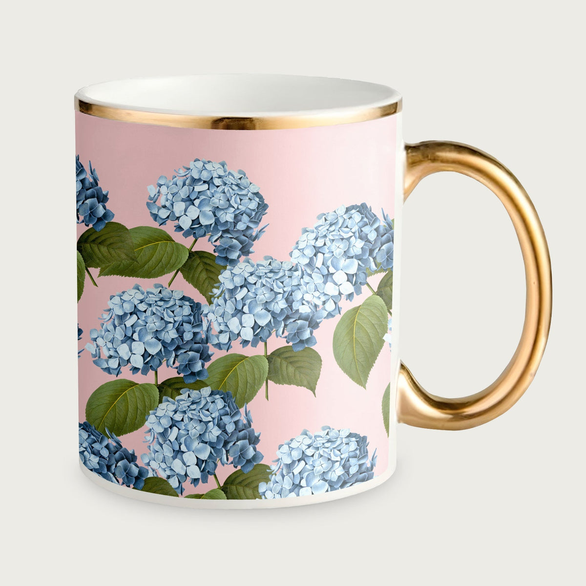 Blue Hydrangea Mug - Pink