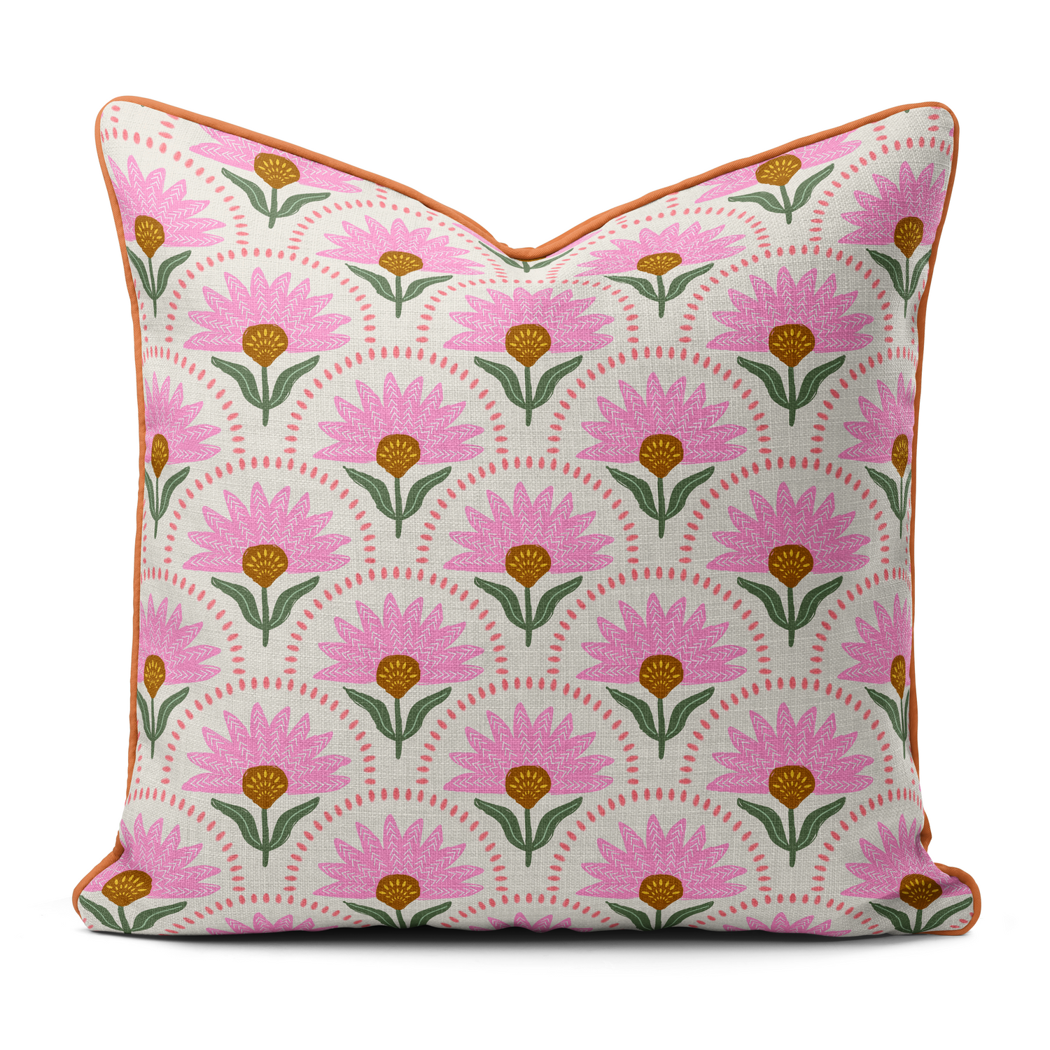 Coneflower - Piped Pillow Square (Various Colors and Sizes)