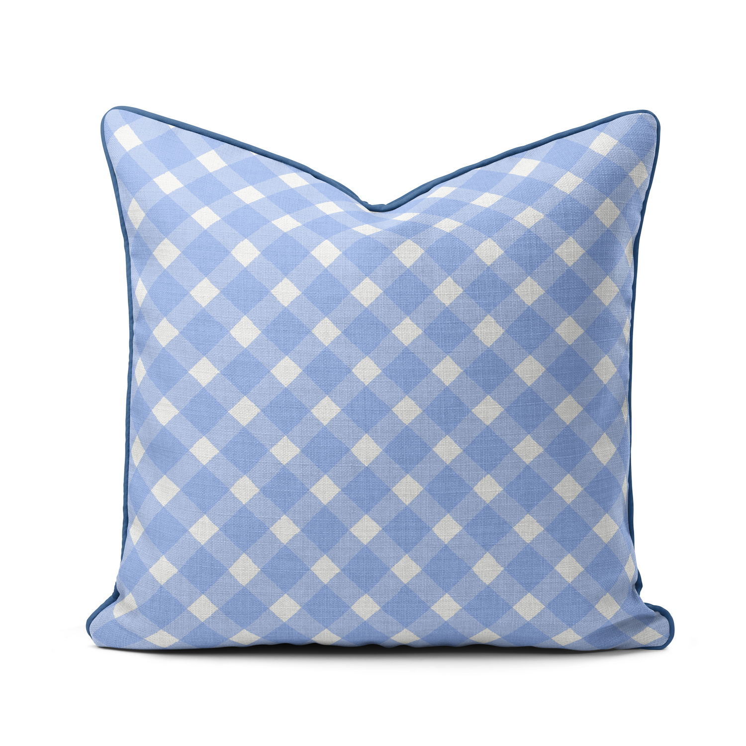 Gingham - Piped Pillow Square  (Various Colors and Sizes)